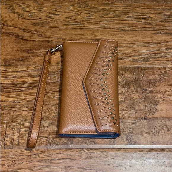 Rebecca Minkoff Whipstitch Tech Wristlet Brown - Picture 2 of 5